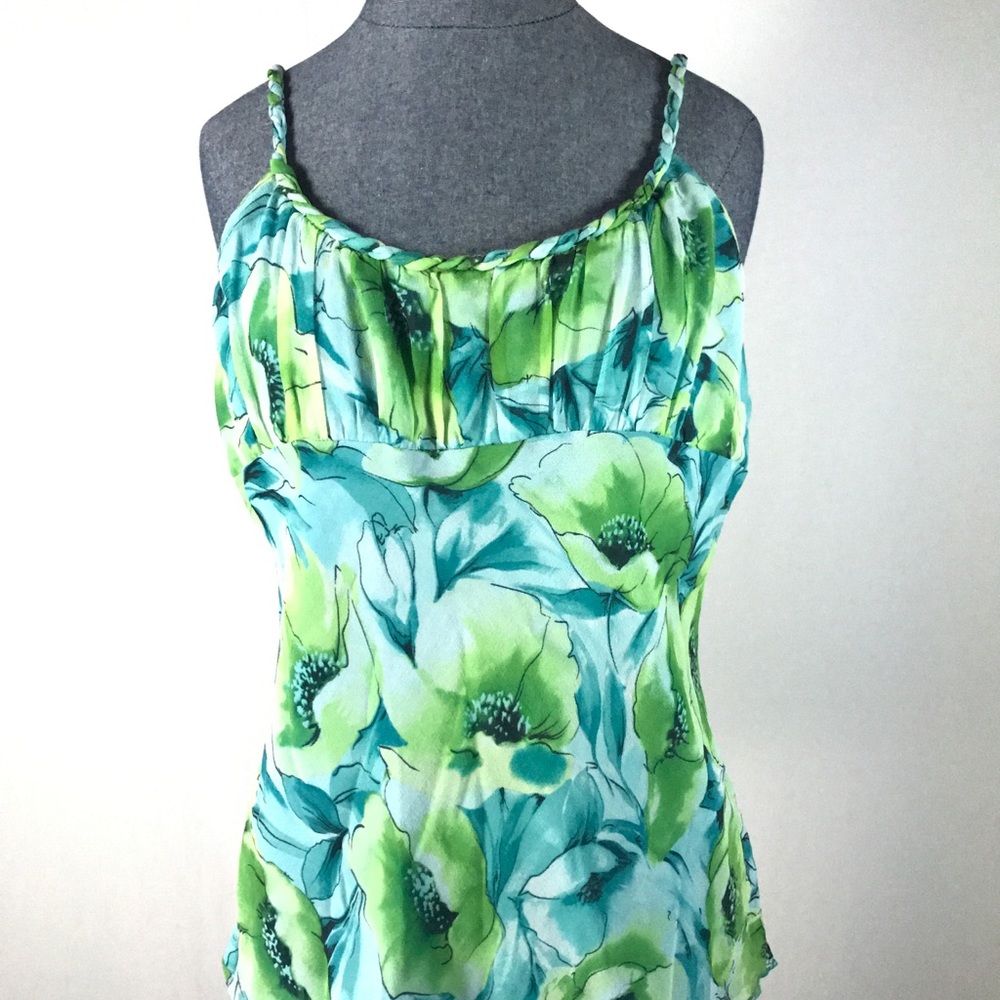 Giozgio Fiorline 100% Silk Spring Blouse Top M